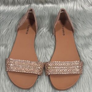 Torrid Rose Gold Embellished Sandals